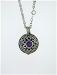 Pewter Celtic Knot Amethyst Diffuser Necklace