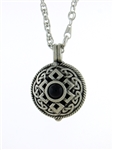 Pewter Celtic Knot Black Onyx Diffuser Necklace